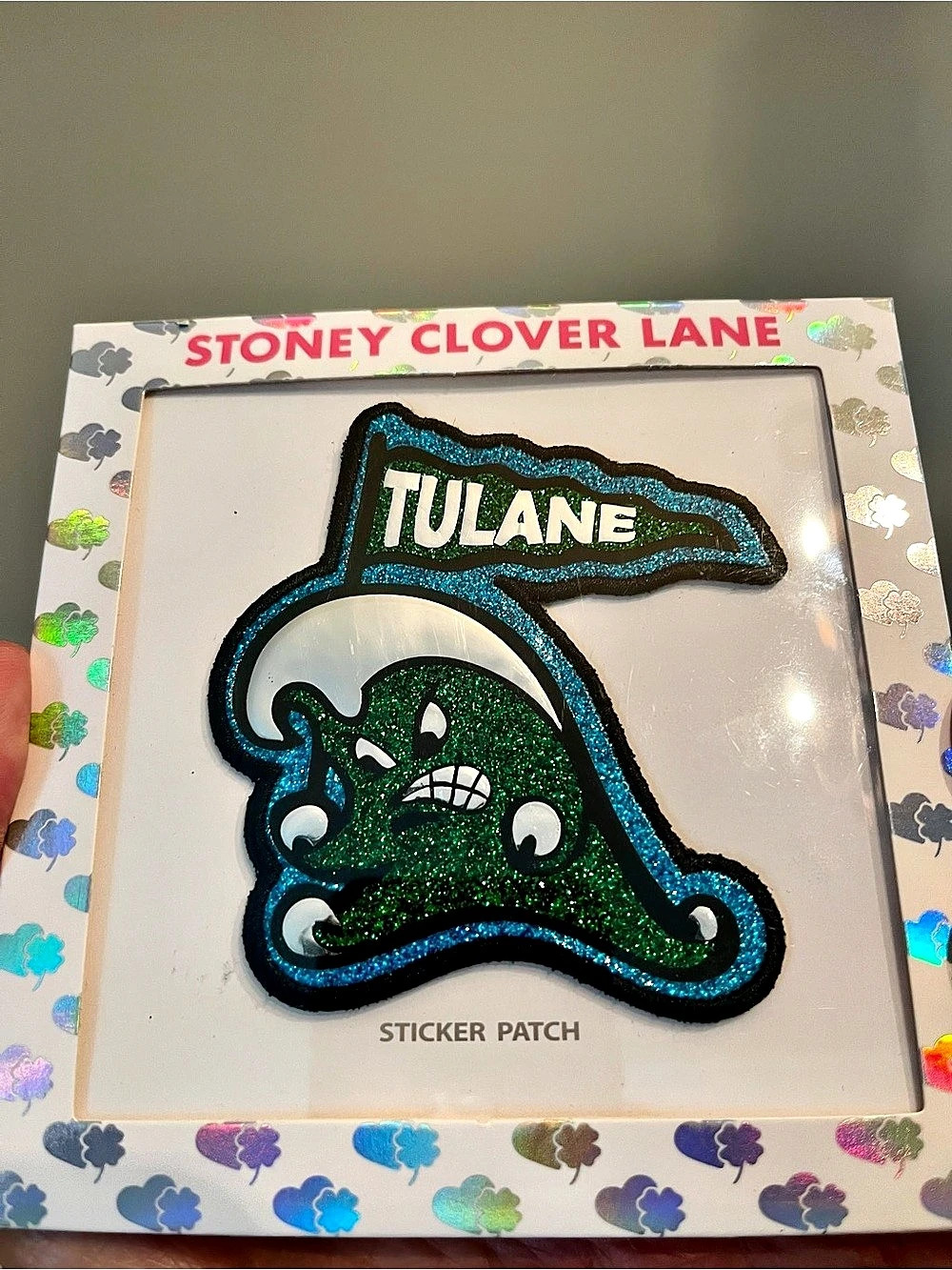 Stoney Clover Lane Tulane Sticker Patch Green & Blue